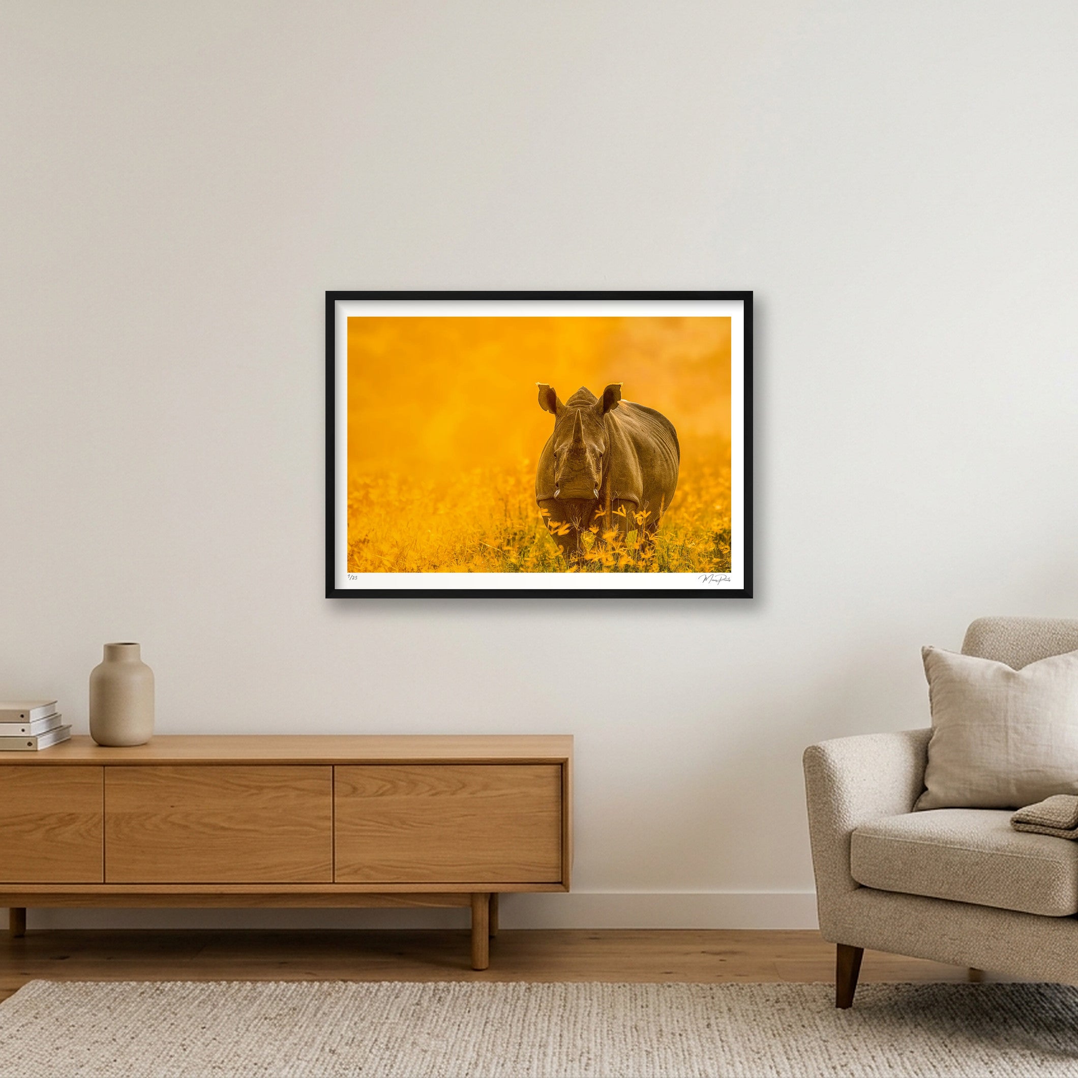 Golden Sun — A1 (84×59cm, 33×23") Black Frame