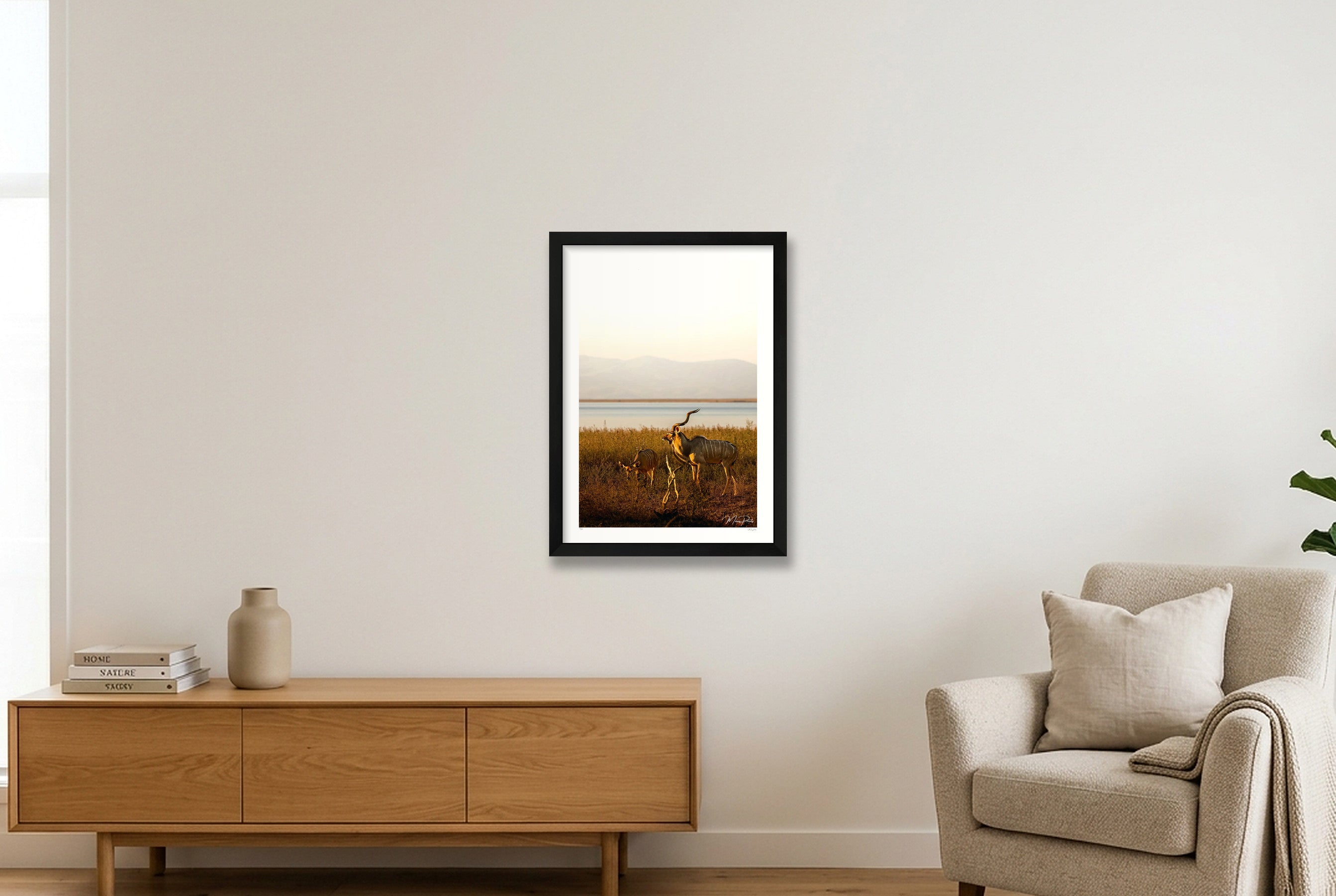 Golden Solitude — A3 (30×42cm, 12×17") Black Frame