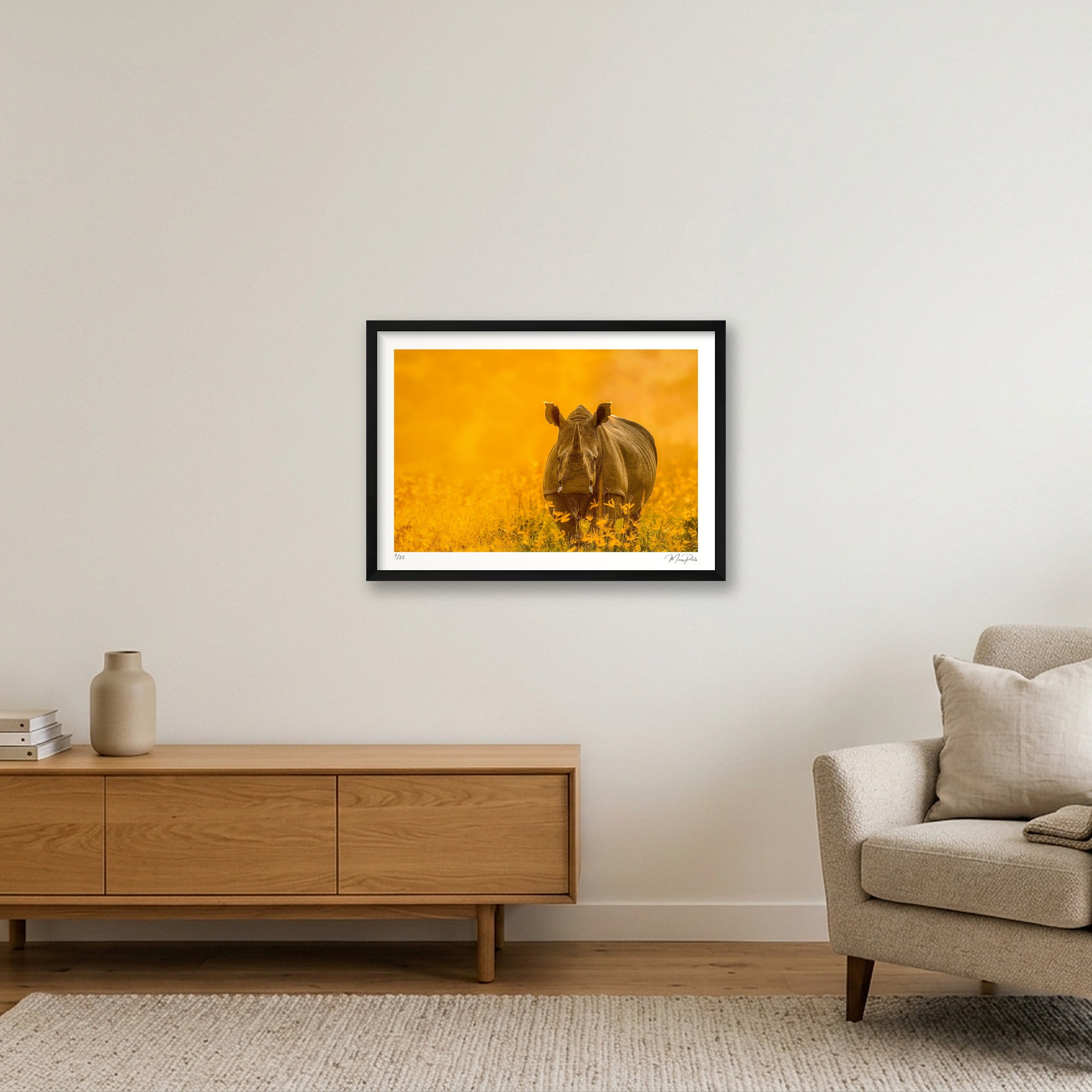 Golden Sun — A2 (59×42cm, 23×17") Black Frame