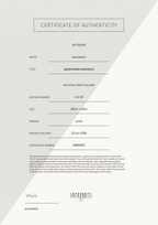 Questioned Existence — Certificate of Authenticity