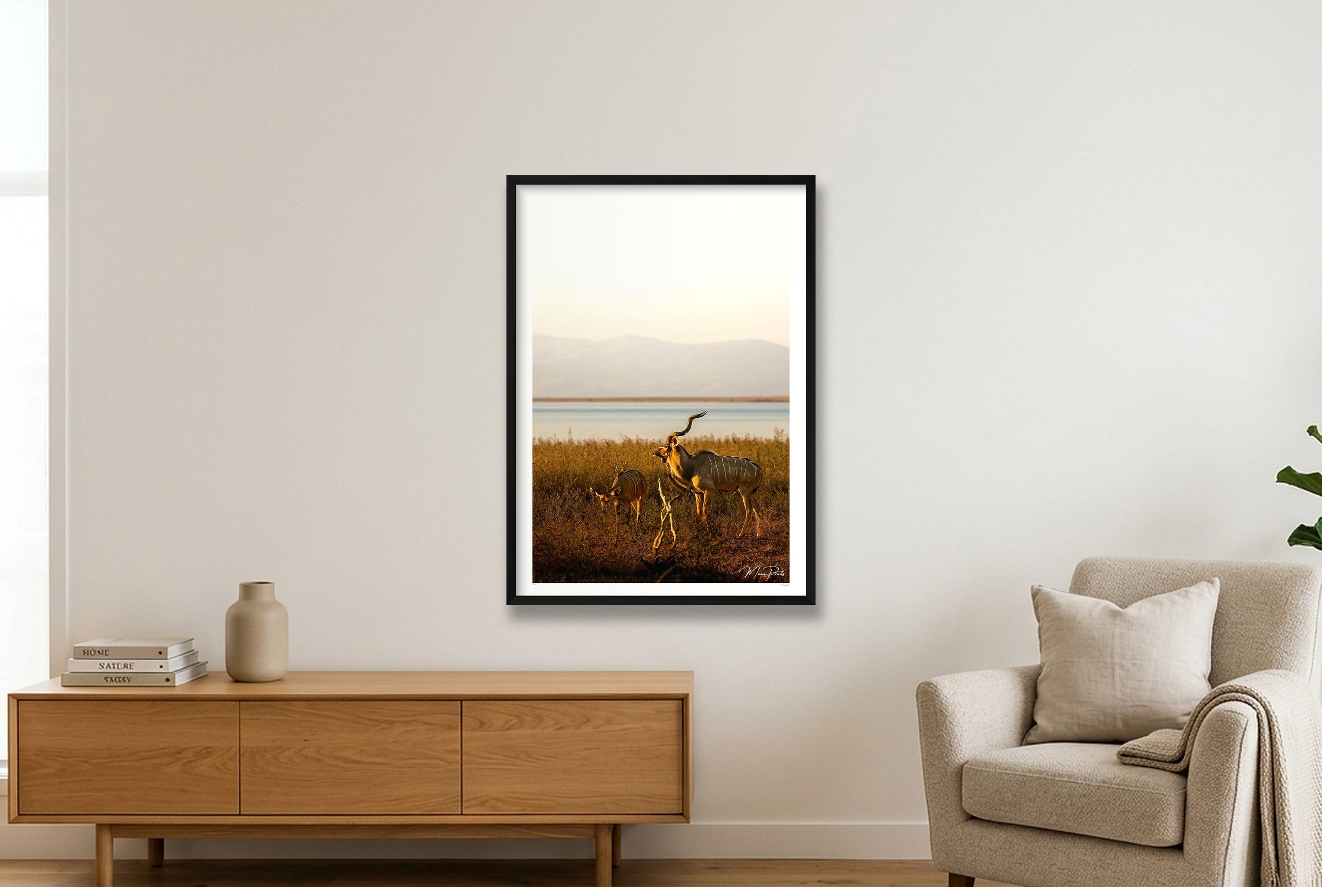 Golden Solitude — A1 (59×84cm, 23×33") Black Frame
